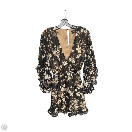 Dress Casual Short By Vici In Brown & Cream, Size: S