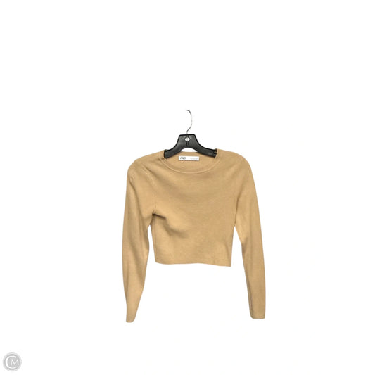 Top Long Sleeve By Zara In Brown, Size: M