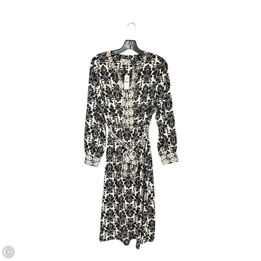 Dress Casual Midi By Loft In Black & Cream, Size: S