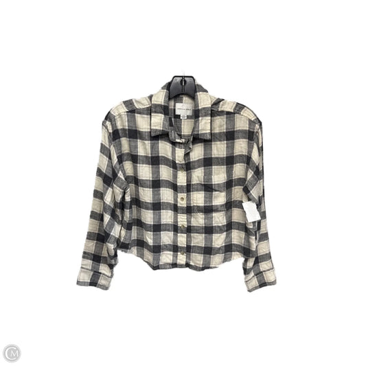 Top Long Sleeve By American Eagle In Plaid Pattern, Size: S