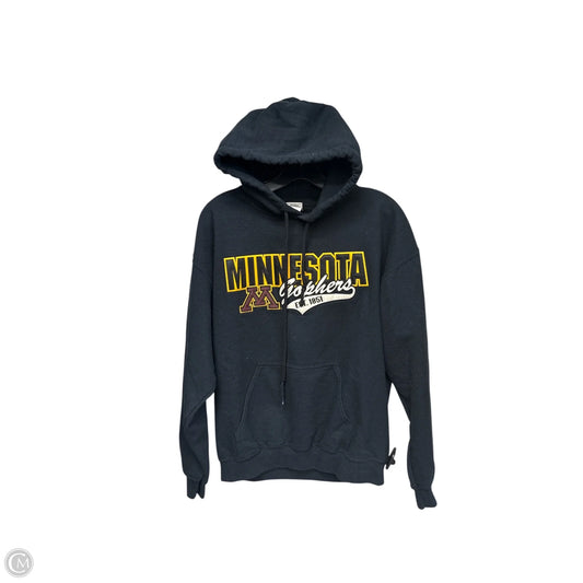 Athletic Sweatshirt Hoodie By Gildan In Black & Gold, Size: M