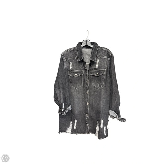 Jacket Denim By Clothes Mentor In Black Denim, Size: 2x