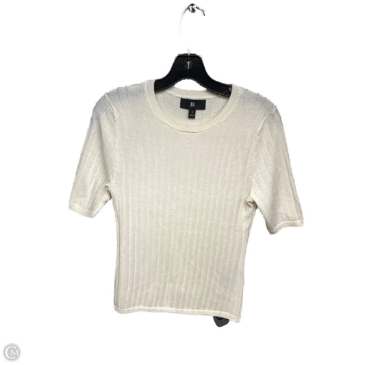 Sweater Short Sleeve By Banana Republic In Cream, Size: S