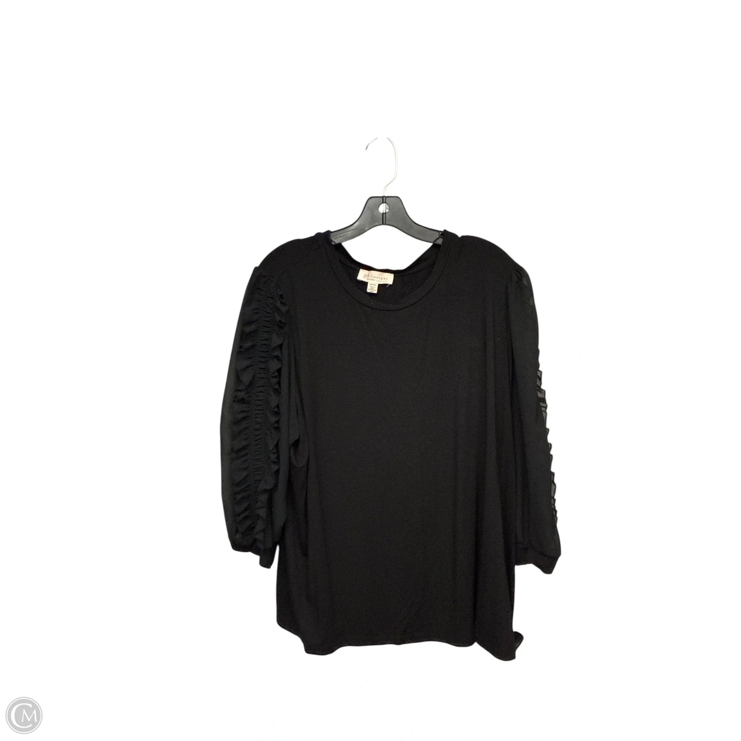 Top Long Sleeve By Philosophy In Black, Size: 2x