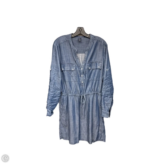 Dress Casual Midi By Gap In Blue Denim, Size: L