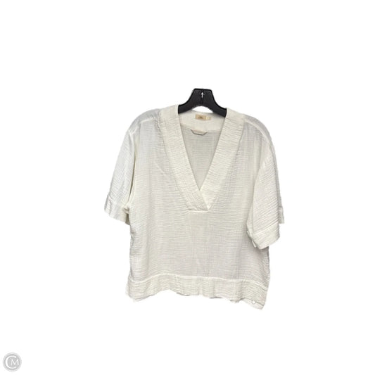 Top Short Sleeve By Faherty In Ivory, Size: S