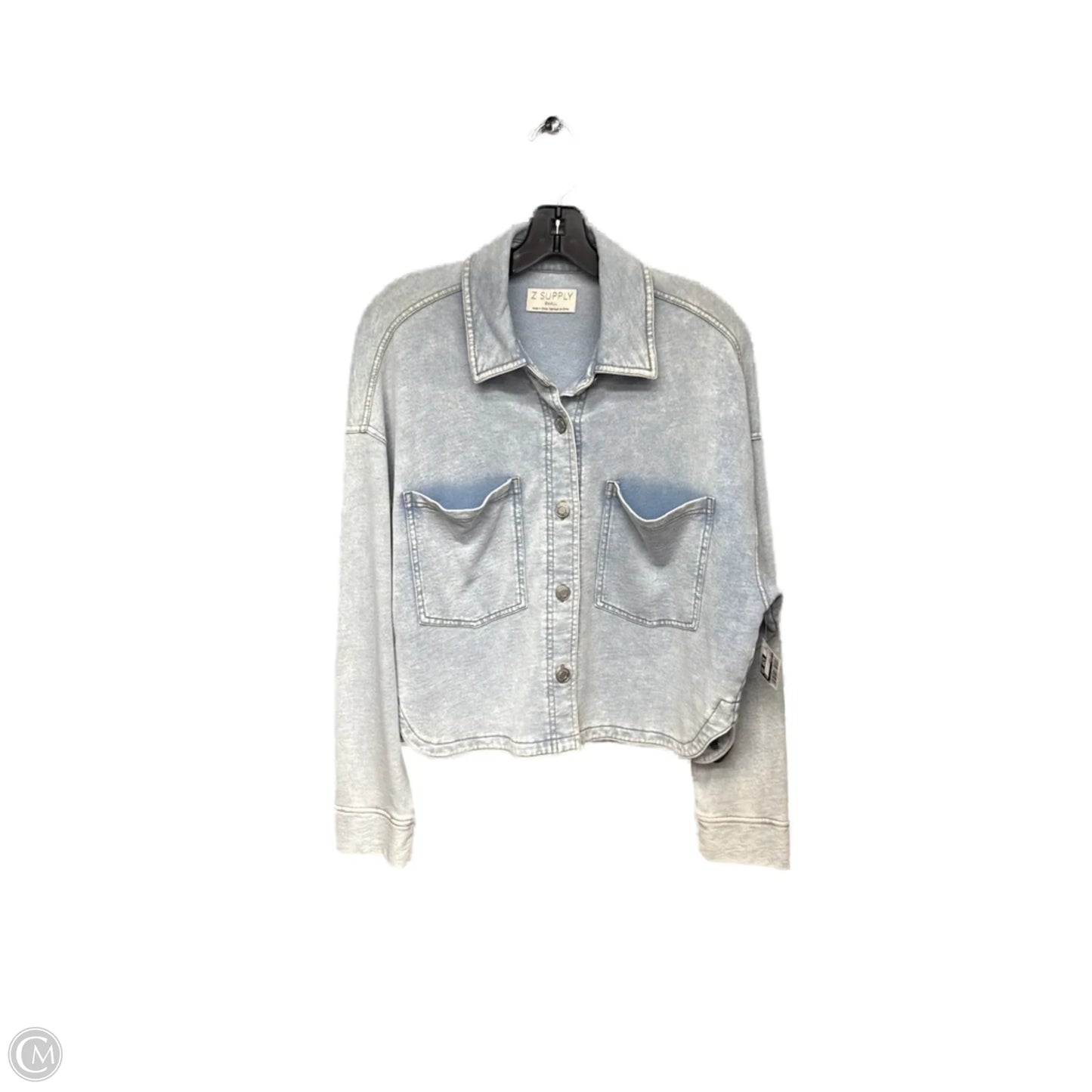Jacket Shirt By Z Supply In Blue, Size: S