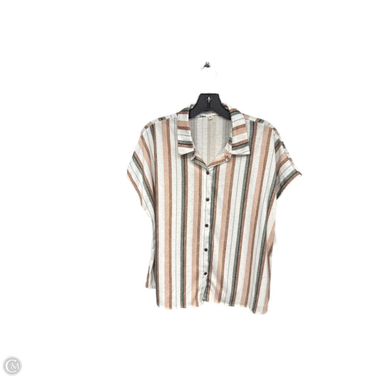 Top Short Sleeve By Eden & Olivia In Striped Pattern, Size: Xl