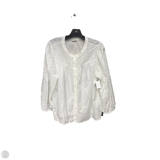 Top Long Sleeve By J. Crew In White, Size: L