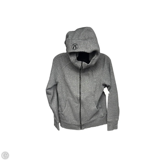 Athletic Sweatshirt Hoodie By Lululemon In Grey, Size: S