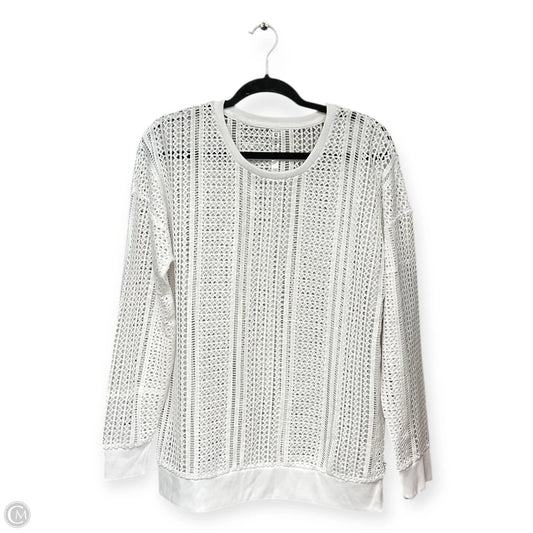 Top Long Sleeve By Fabletics In White, Size: L