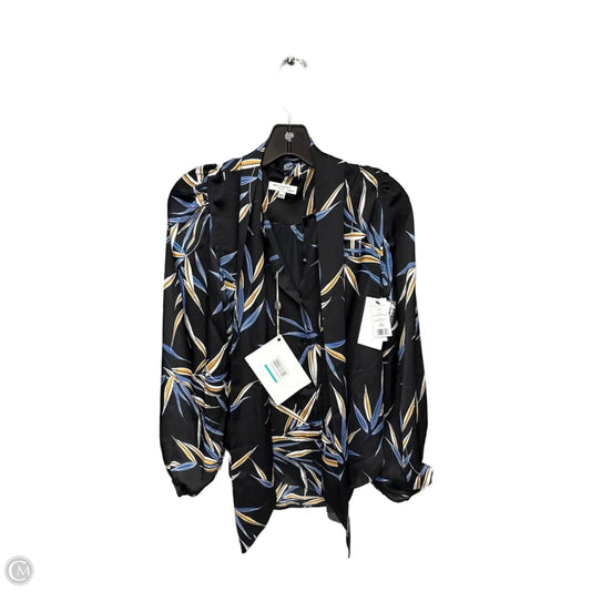 Top Long Sleeve By Equipment In Black & Blue, Size: Xxs