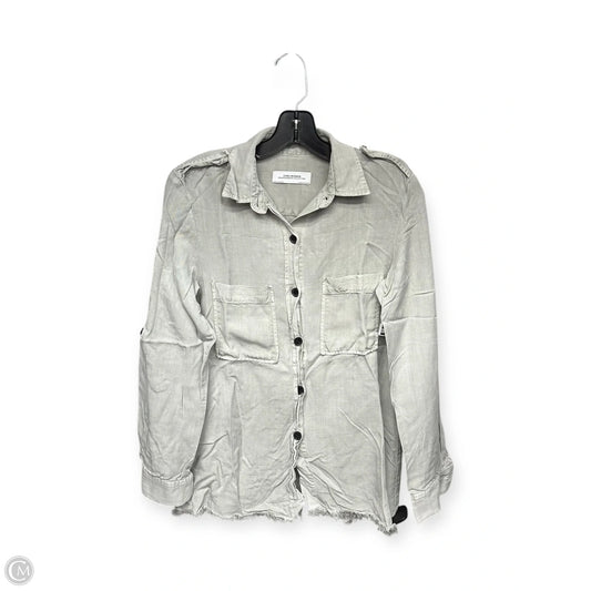 Top Long Sleeve By Zara In Grey, Size: M