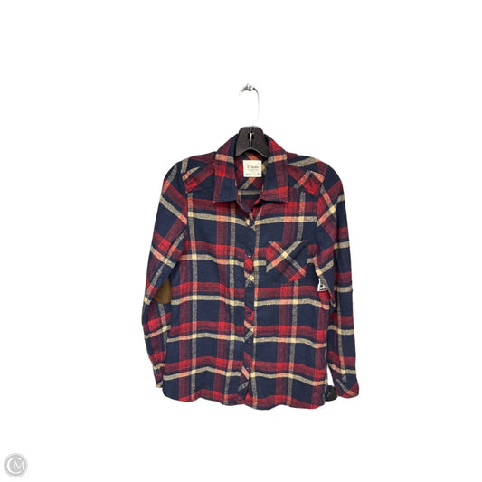 Top Long Sleeve By Ci Sono In Plaid Pattern, Size: M