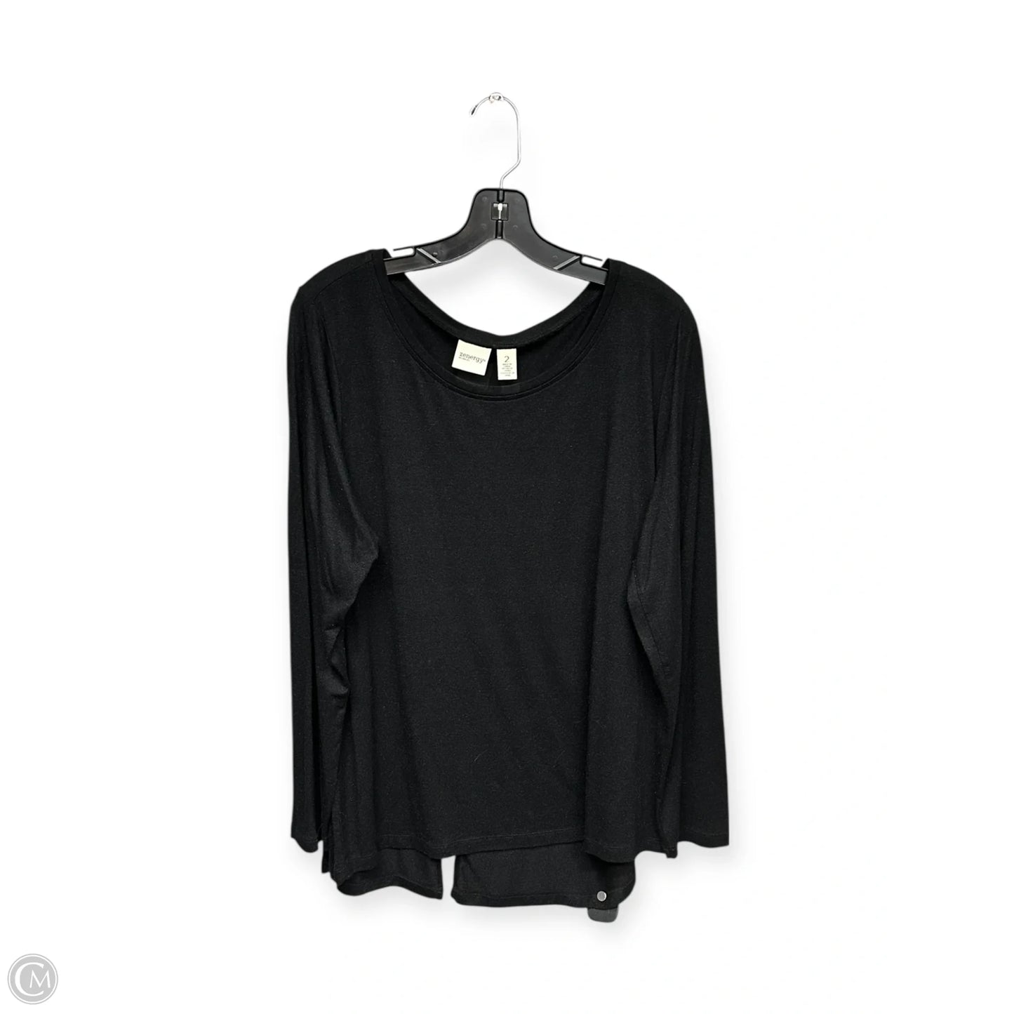 Top Long Sleeve Basic By Zenergy By Chicos In Black, Size: L