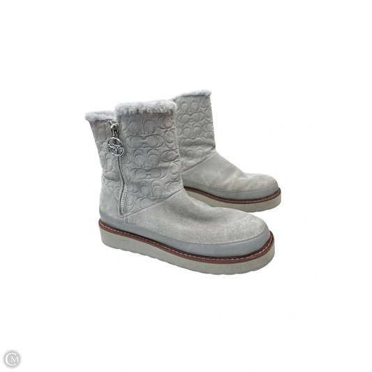 Boots Designer By Coach In Grey, Size: 7