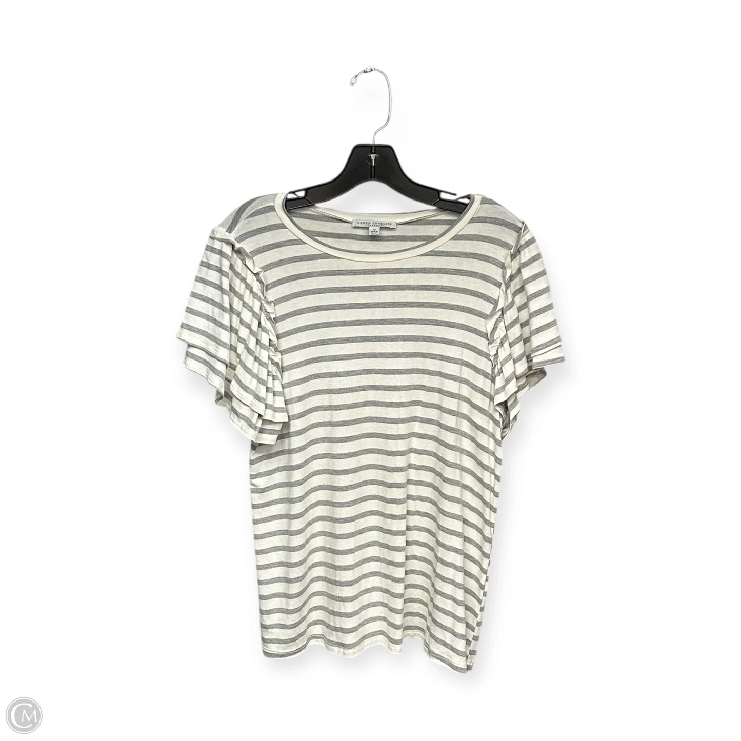 Top Short Sleeve By Green Envelope In Striped Pattern, Size: M