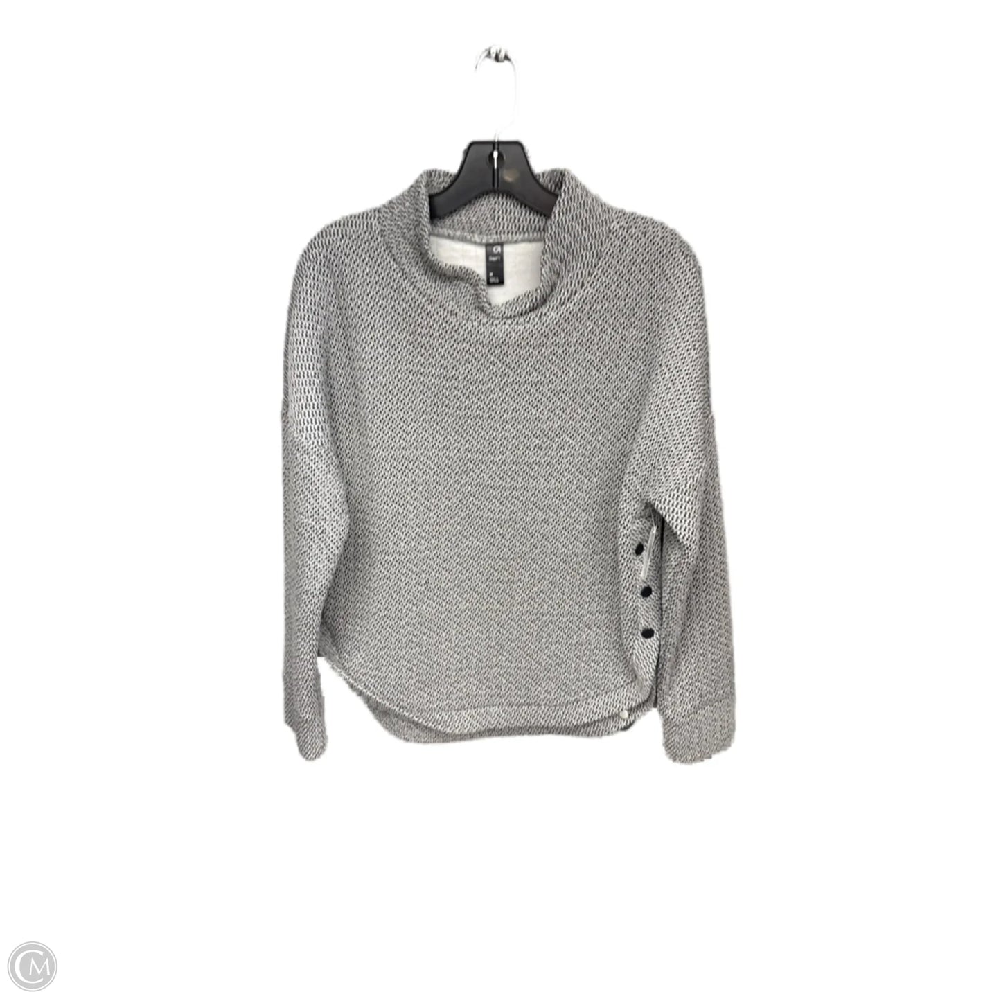 Athletic Sweatshirt Crewneck By Gapfit In Black & White, Size: M