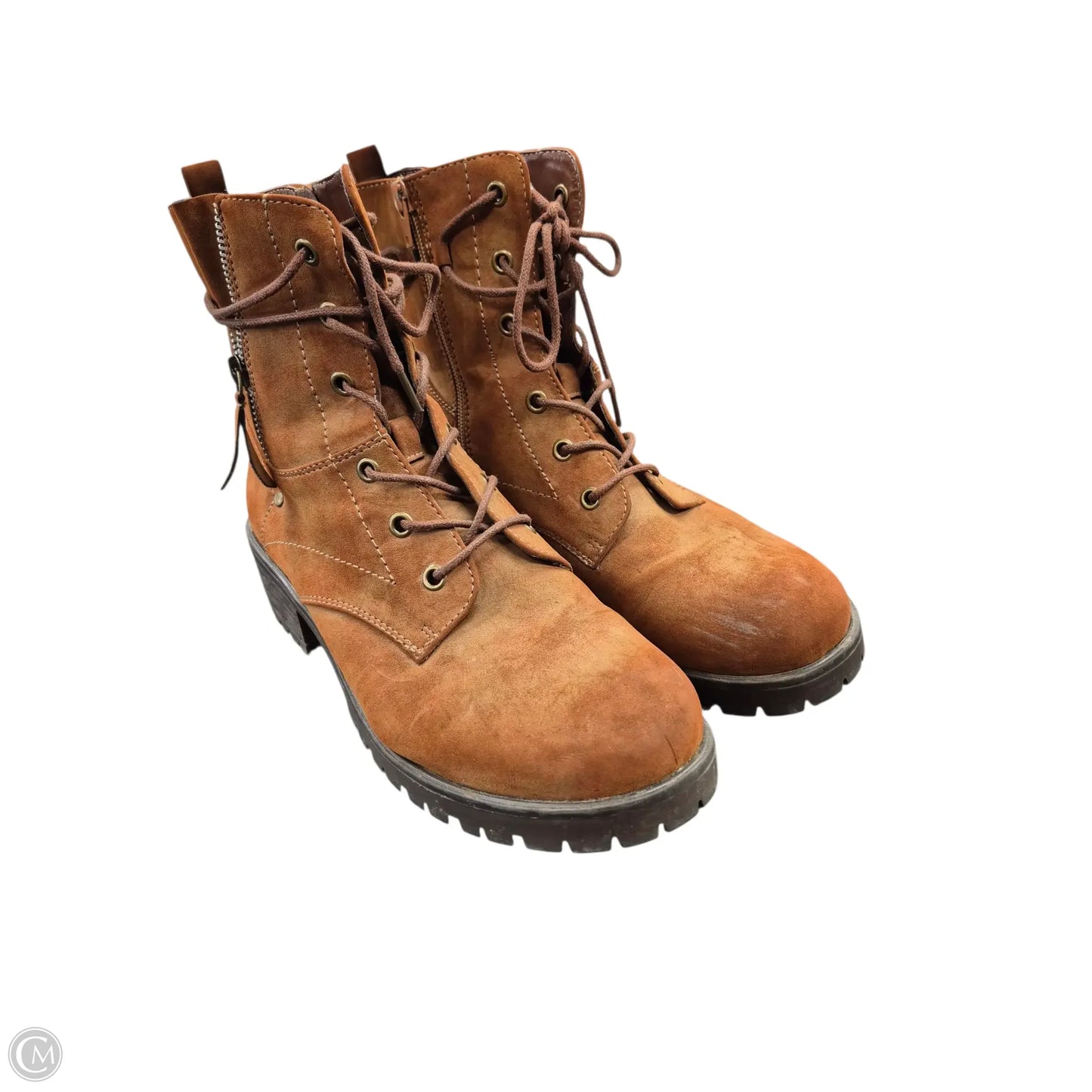 Boots Combat By Clothes Mentor In Brown, Size: 9