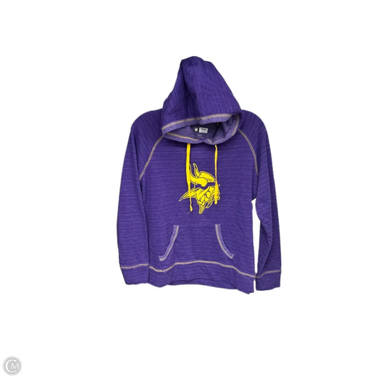 Athletic Sweatshirt Hoodie By Nfl In Purple & Yellow, Size: M