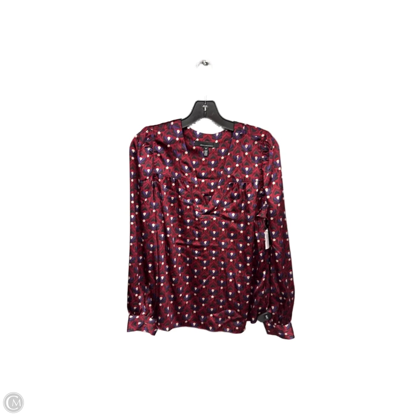 Top Long Sleeve By White House Black Market In Blue & Red, Size: M