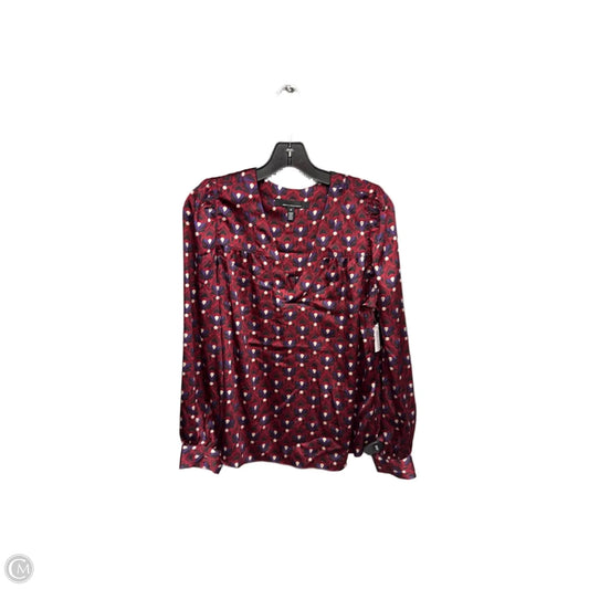 Top Long Sleeve By White House Black Market In Blue & Red, Size: M