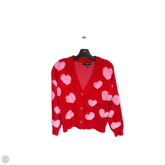 Cardigan By Clothes Mentor In Pink & Red, Size: Xs