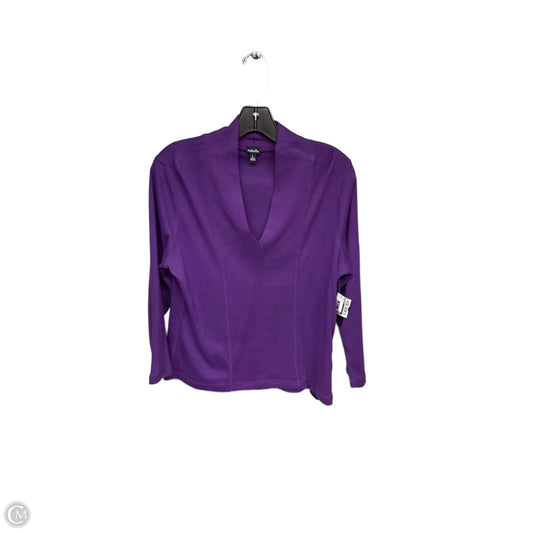 Top Long Sleeve By Rafaella In Purple, Size: L