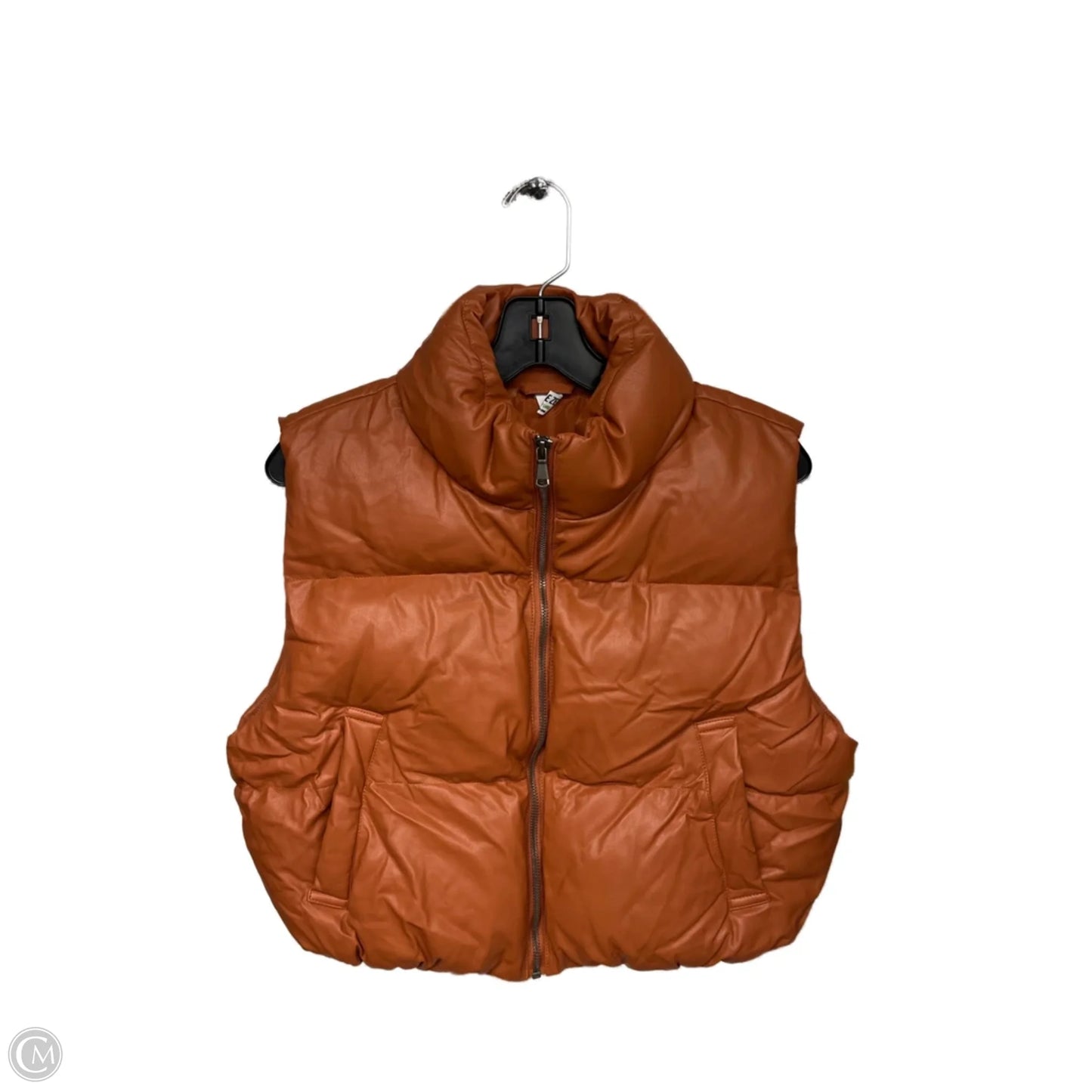 Vest Puffer & Quilted By Double Zero In Orange, Size: L
