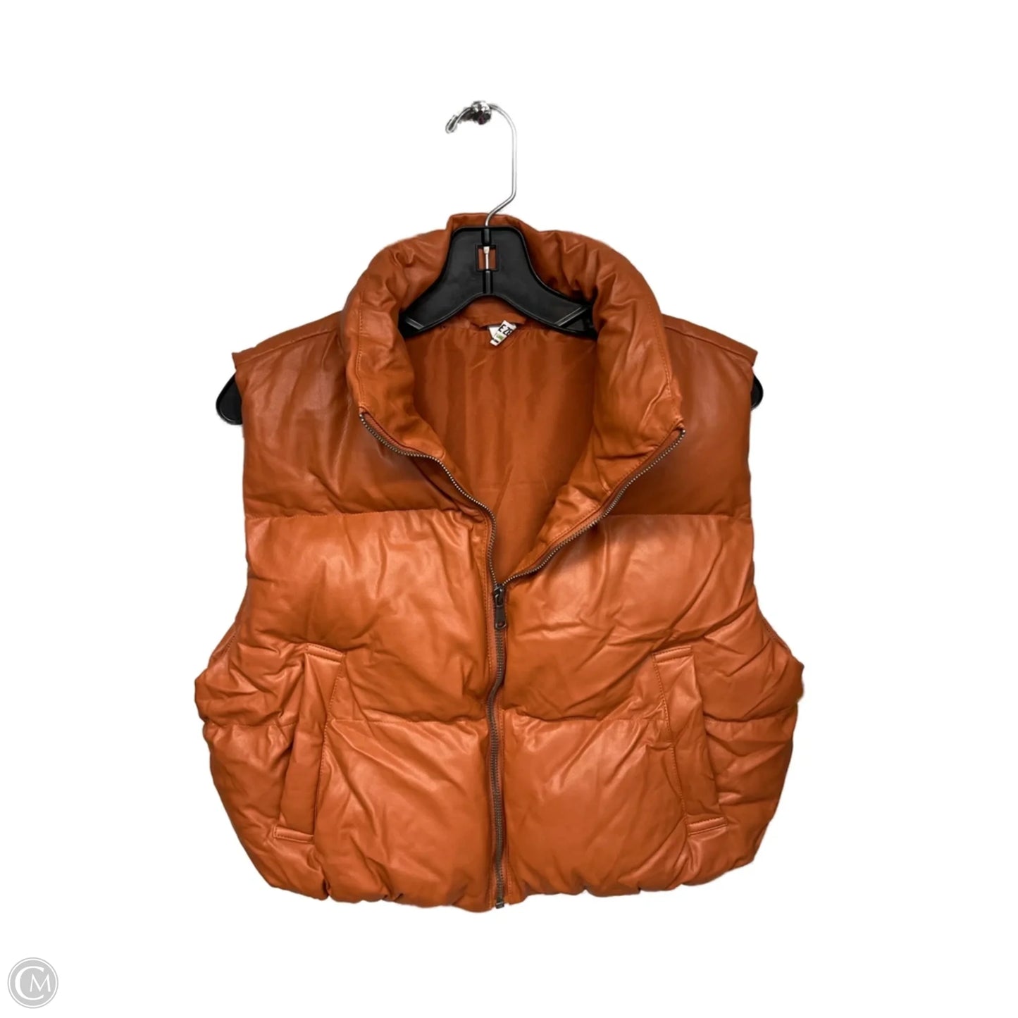 Vest Puffer & Quilted By Double Zero In Orange, Size: L