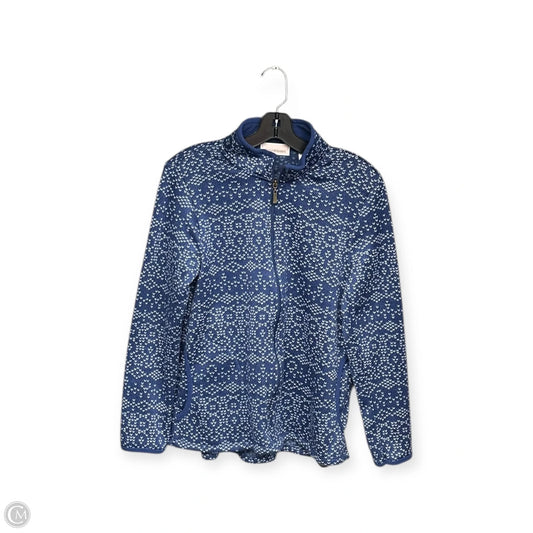 Jacket Fleece By Clothes Mentor In Blue & White, Size: S