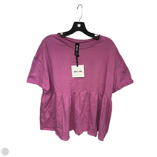 Top Short Sleeve By Agnes & Dora In Purple, Size: L