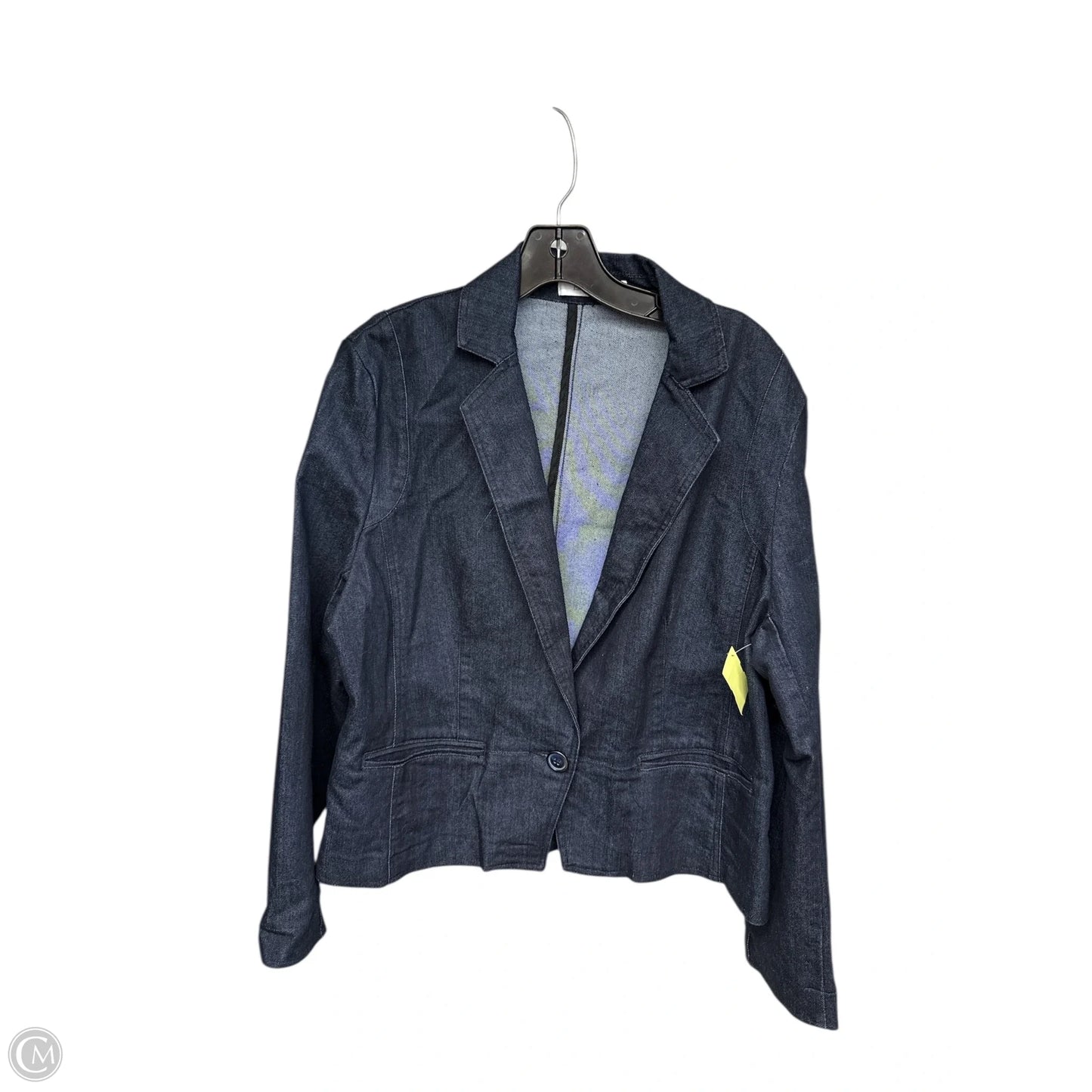 Blazer By Ellen Tracy In Blue Denim, Size: M