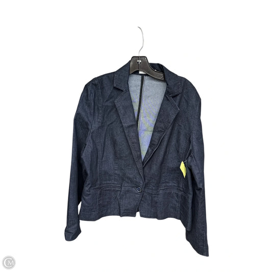 Blazer By Ellen Tracy In Blue Denim, Size: M