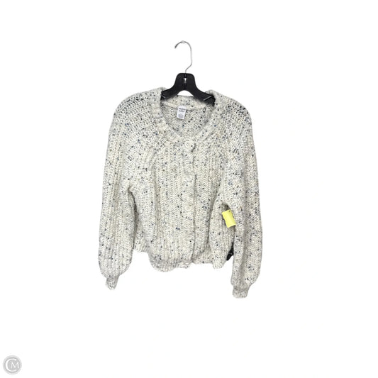 Sweater Cardigan By Melrose And Market In Blue & Cream, Size: L