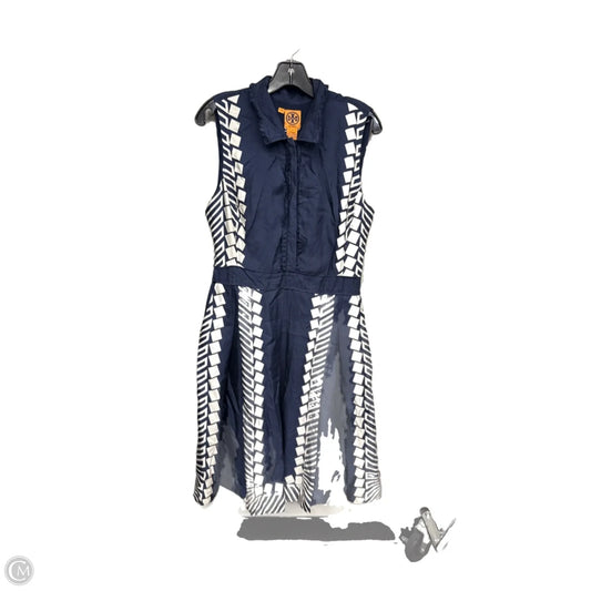 Dress Designer By Tory Burch In Blue & White, Size: 12