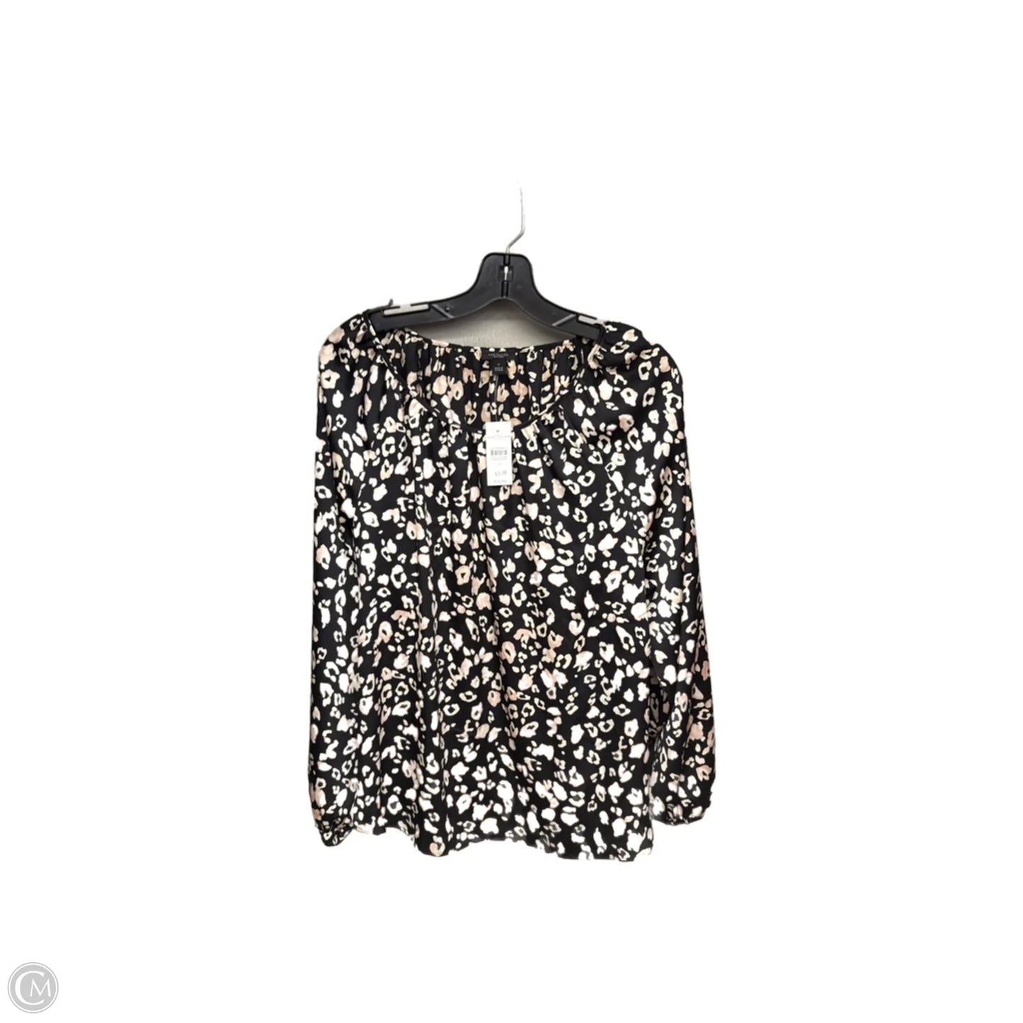Top Long Sleeve By Ann Taylor In Black & Cream, Size: M