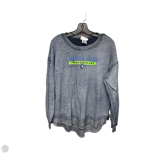 Athletic Sweatshirt Crewneck By Clothes Mentor In Blue & Green, Size: L