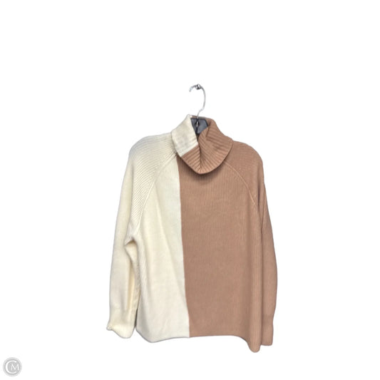 Sweater By Elan In Cream & Tan, Size: S