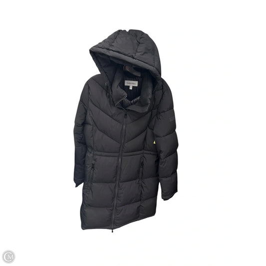 Coat Parka By Calvin Klein In Black, Size: L