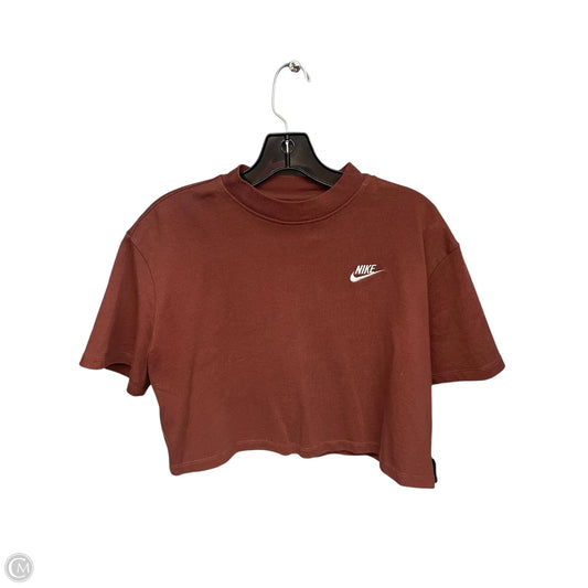 Athletic Top Short Sleeve By Nike Apparel In Brown, Size: M