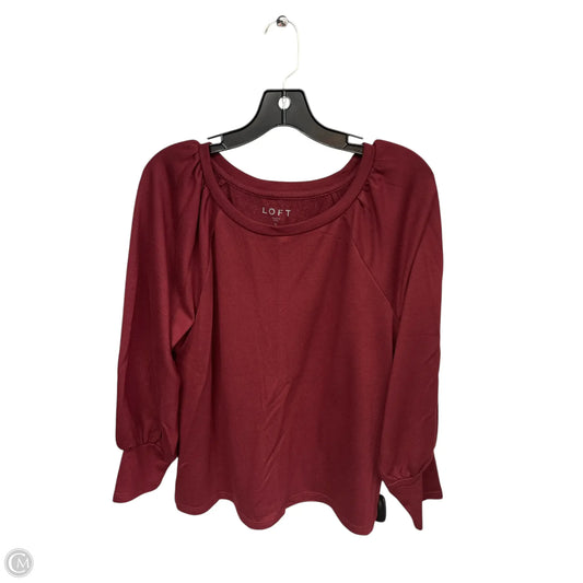 Top Long Sleeve By Loft In Maroon, Size: L