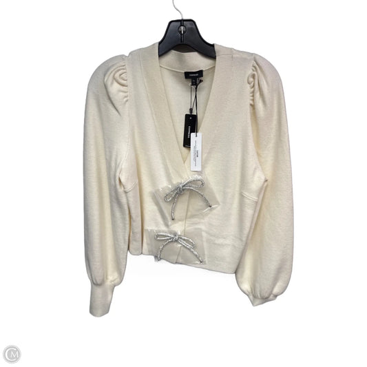 Sweater Cardigan By Express In Cream, Size: S