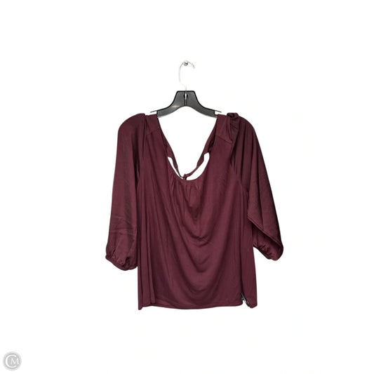 Top 3/4 Sleeve By Banana Republic In Maroon, Size: L