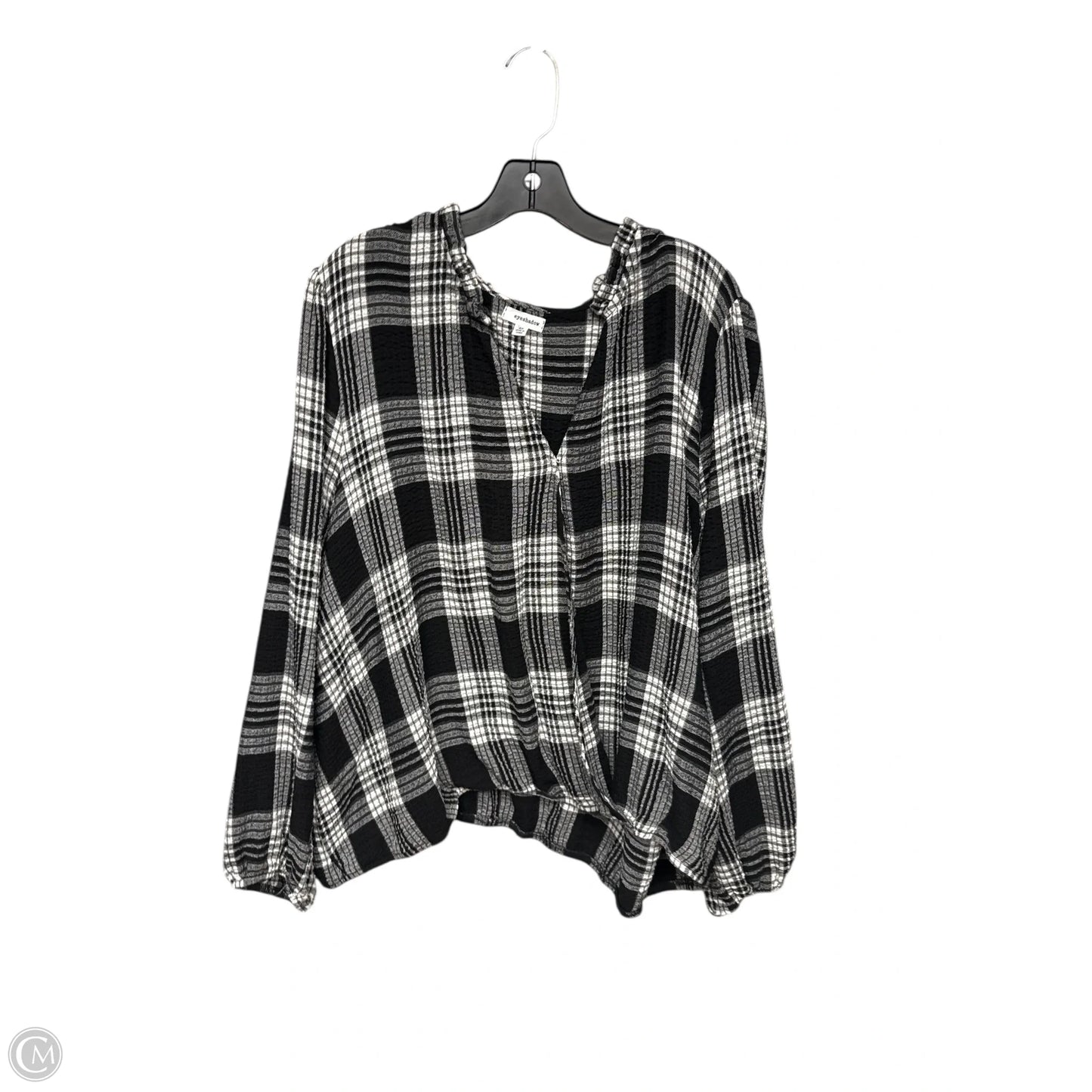 Top Long Sleeve By Eyeshadow In Plaid Pattern, Size: 3x