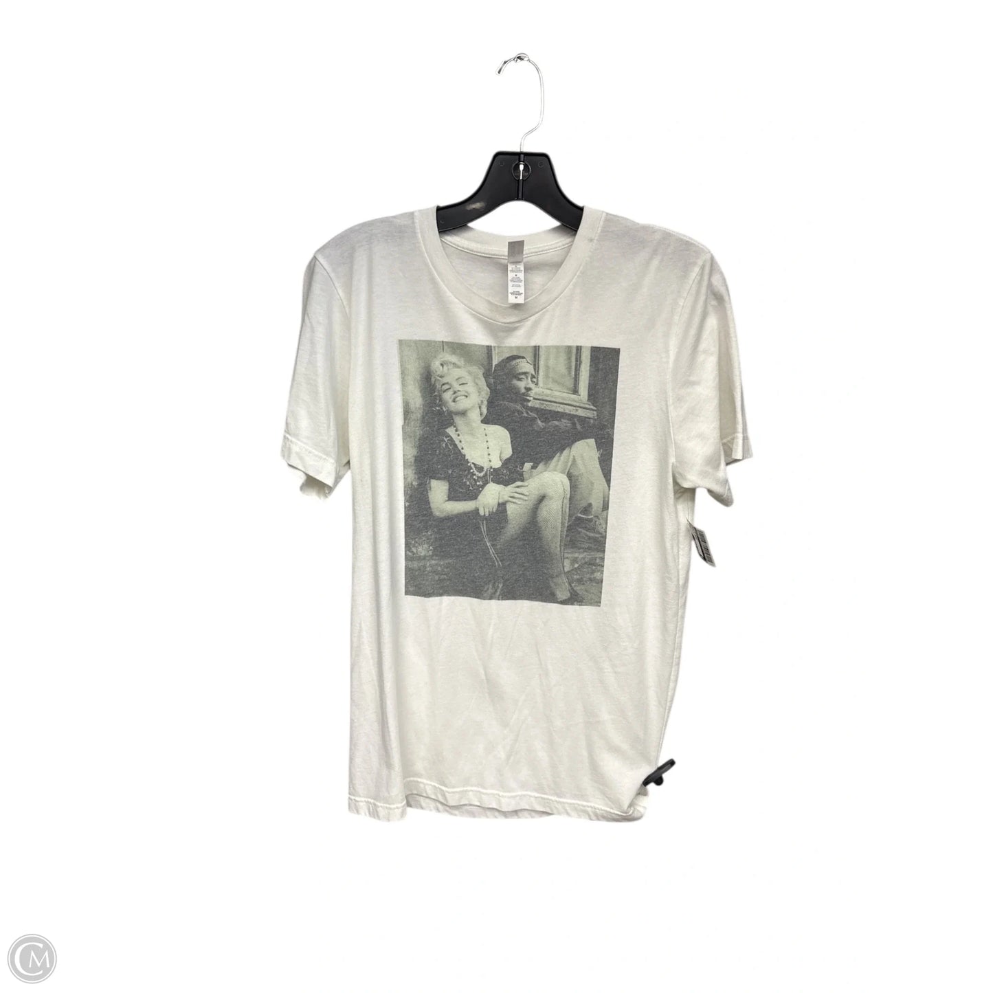 Top Short Sleeve Basic By Canvas In Cream & Green, Size: M