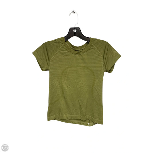 Athletic Top Short Sleeve By Lululemon In Green, Size: 6