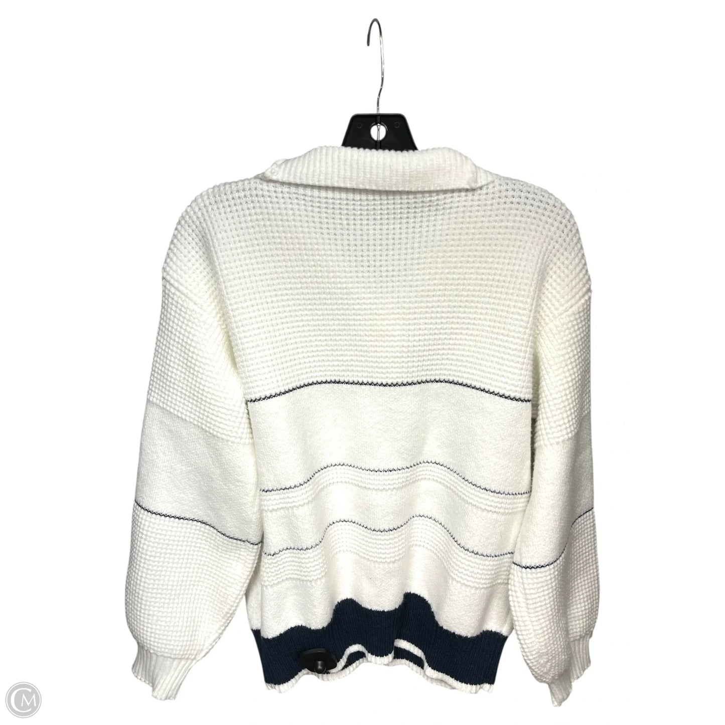 Sweater By Clothes Mentor In Blue & White, Size: M