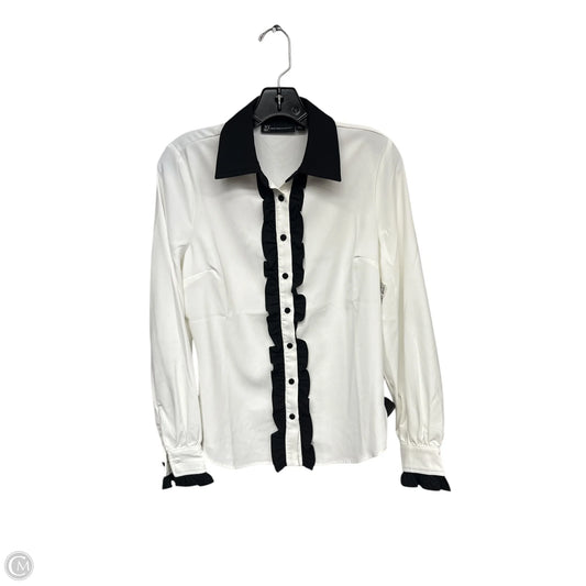 Blouse Long Sleeve By New York And Co In Black & White, Size: S