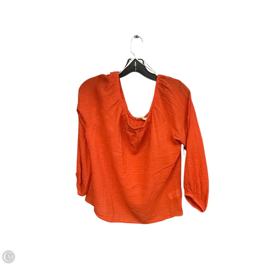 Top 3/4 Sleeve By Nation In Orange, Size: M